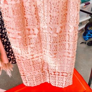 Rachel Parcell Pink Lace Pencil Skirt